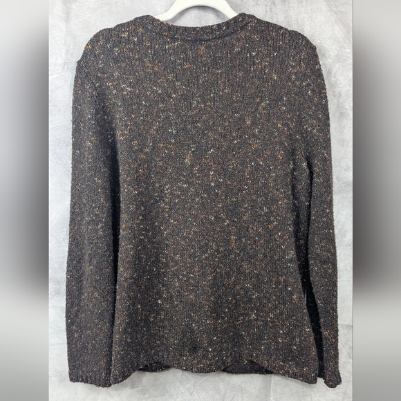 Christopher & Banks XL Hand Embroidered Brown Cardigan Sweater With Pumpkins - Picture 2 of 10